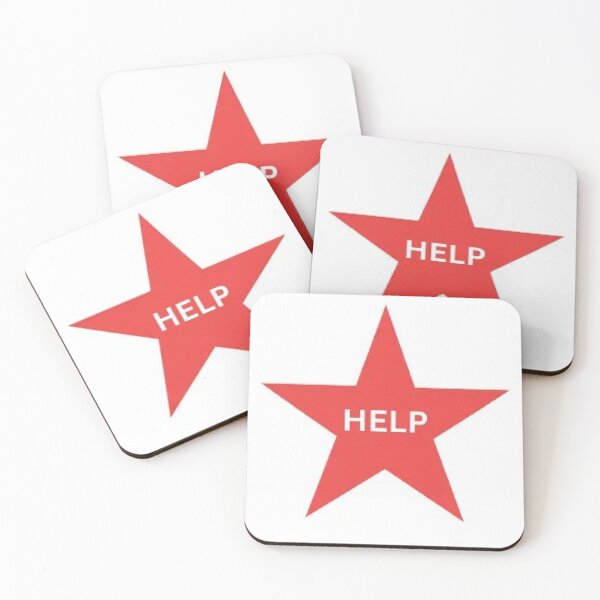 Item preview, Red star with white help text designed and sold by sassyhumor.