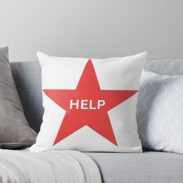Item preview, Red star with white help text designed and sold by sassyhumor.
