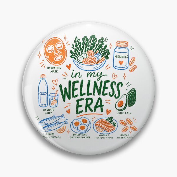 Item preview, In My Wellness Era – Cute Healthy Lifestyle Illustration | Colorful Wellness Art Print designed and sold by Ramona-Gliga.