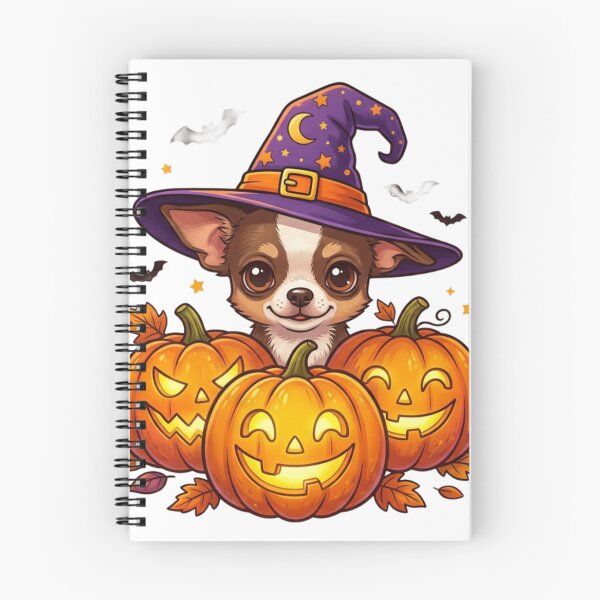 Item preview, Halloween Chihuahua – Cute Witch Dog with Pumpkins designed and sold by ShirtsUp-Lane.