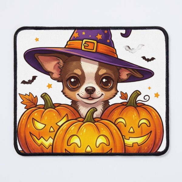Item preview, Halloween Chihuahua – Cute Witch Dog with Pumpkins designed and sold by ShirtsUp-Lane.