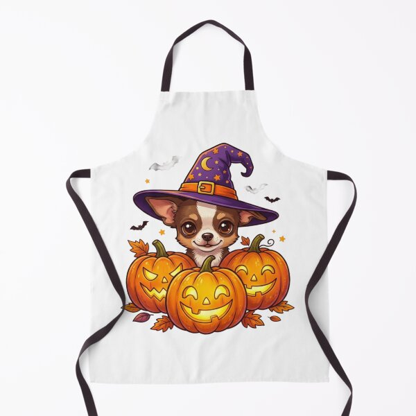 Item preview, Halloween Chihuahua – Cute Witch Dog with Pumpkins designed and sold by ShirtsUp-Lane.
