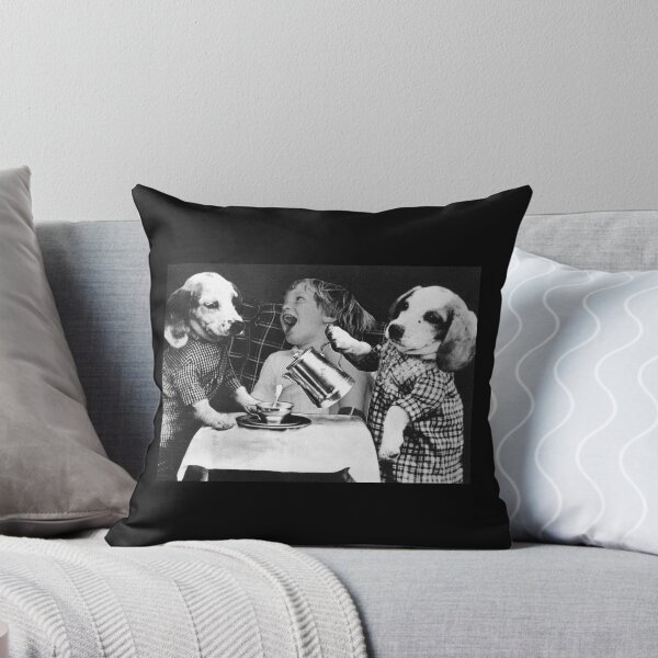 Item preview, Dogs having coffee with child original collage artwork designed and sold by VintageHamlet.