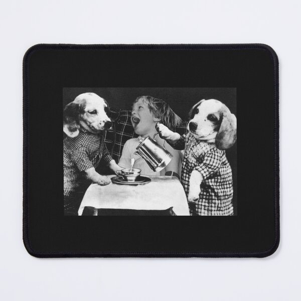 Item preview, Dogs having coffee with child original collage artwork designed and sold by VintageHamlet.