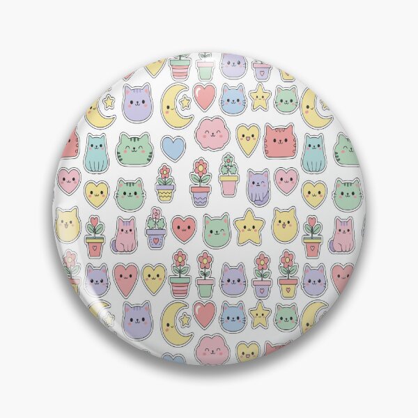 Item preview, Pastel Kawaii Cat & Plant Sticker Pack Graphic - Cute Aesthetic Icon Collection - Soft Color Planner Art designed and sold by BestChoiceService.
