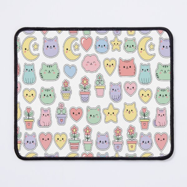 Item preview, Pastel Kawaii Cat & Plant Sticker Pack Graphic - Cute Aesthetic Icon Collection - Soft Color Planner Art designed and sold by BestChoiceService.