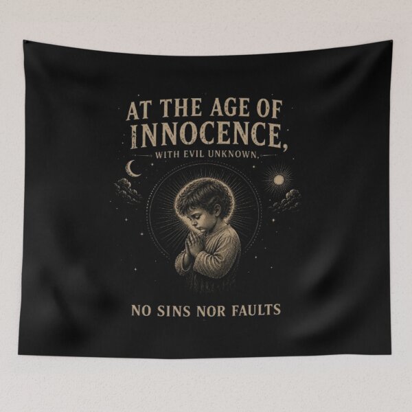 Item preview, Innocence Never Dies | Vintage Faith Child Prayer Christian T-Shirt | Religious Engraved Graphic Tee designed and sold by Obiechefu.