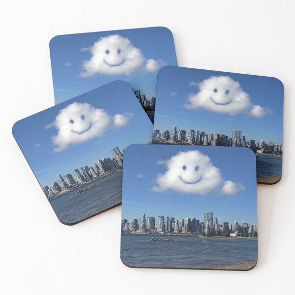 Item preview, Happy Cloud Over Vancouver Skyline designed and sold by CosmicDreamAI.