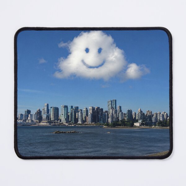 Item preview, Happy Cloud Over Vancouver Skyline designed and sold by CosmicDreamAI.