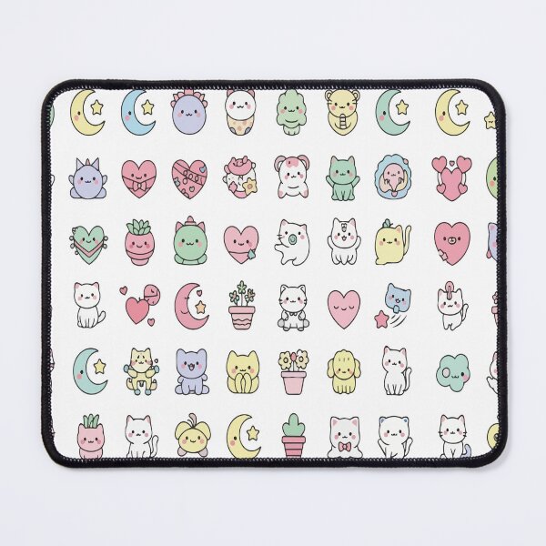 Item preview, "Micro Kawaii Animal Grid" Pastel Mini Icons Pattern - Cute Squishy Chibi Art - Dark Pastel Aesthetic designed and sold by BestChoiceService.