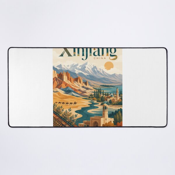 Item preview, Xinjiang China Silk Road Taklamakan Desert Tian Shan Landscape designed and sold by StampMyPassport.