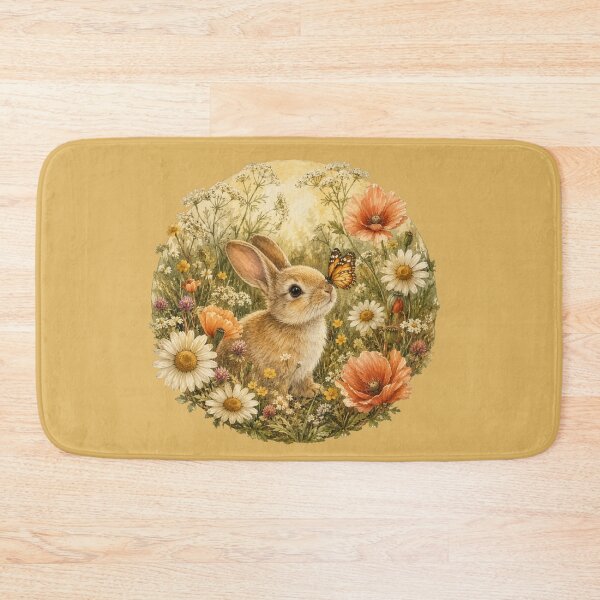 Item preview, Cottagecore Rabbit in Wildflower Meadow Print – Whimsical Bunny Circle Art designed and sold by MagicMakerPh.