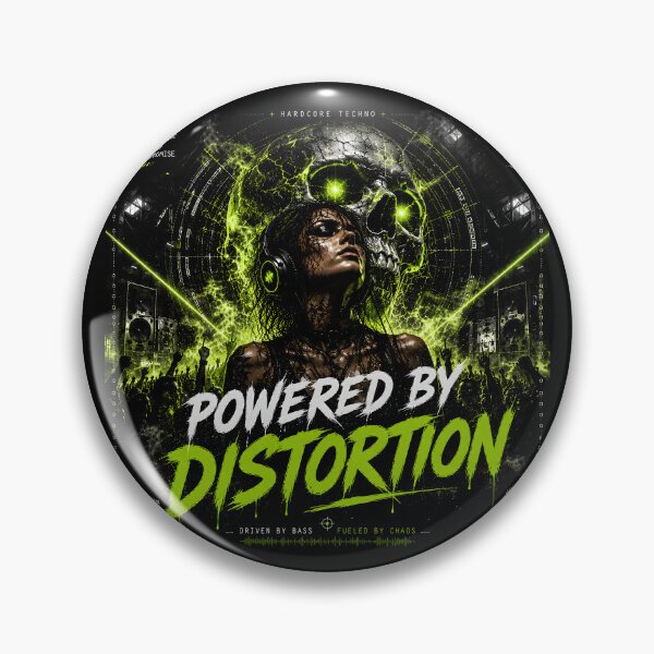 Item preview, Powered by Distortion – Neon Green Hardcore Techno Artwork designed and sold by Peter Kaul.