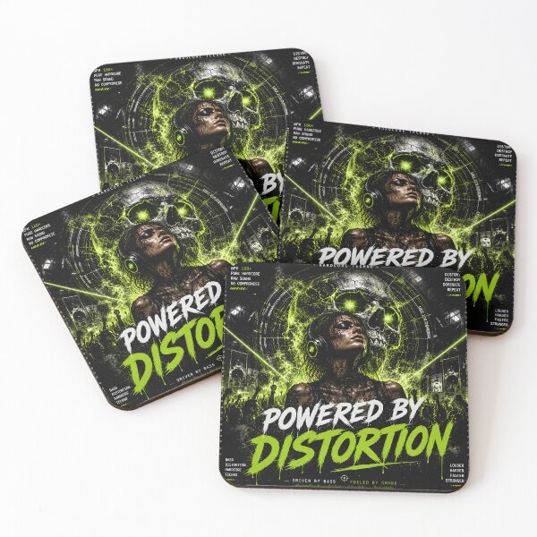 Item preview, Powered by Distortion – Neon Green Hardcore Techno Artwork designed and sold by Peter Kaul.