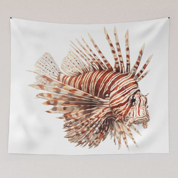 Aperçu de l'œuvre Lionfish Watercolour Illustration créée et vendue par Jaruart.