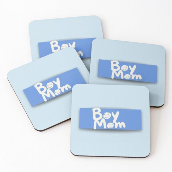 Item preview, Blue rectangle with boy mom text and smiley face designed and sold by sassyhumor.