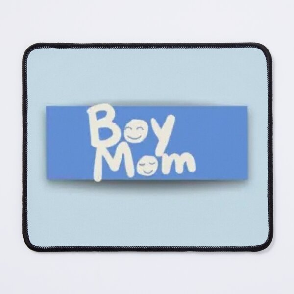 Item preview, Blue rectangle with boy mom text and smiley face designed and sold by sassyhumor.
