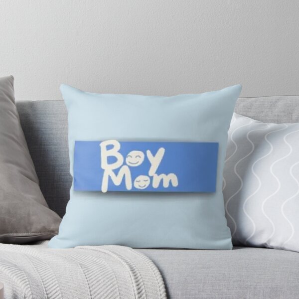 Item preview, Blue rectangle with boy mom text and smiley face designed and sold by sassyhumor.