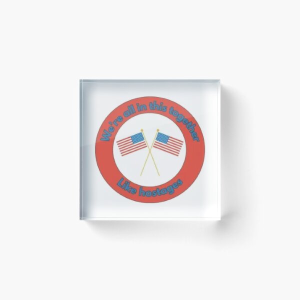 Item preview, Red circle with crossed american flags and humorous text designed and sold by sassyhumor.