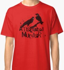 Attempted Murder Crows Collective Noun Pun For Halloween Classic T-Shirt