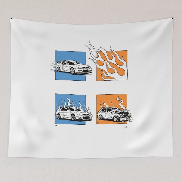 Item preview, Burning Car Sequence Illustration designed and sold by Matinez Pink.