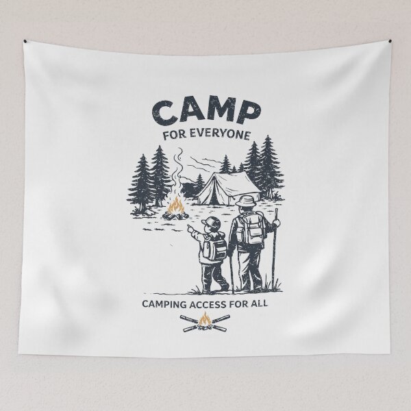 Item preview, Camp For Everyone Outdoor Illustration designed and sold by Matinez Pink.