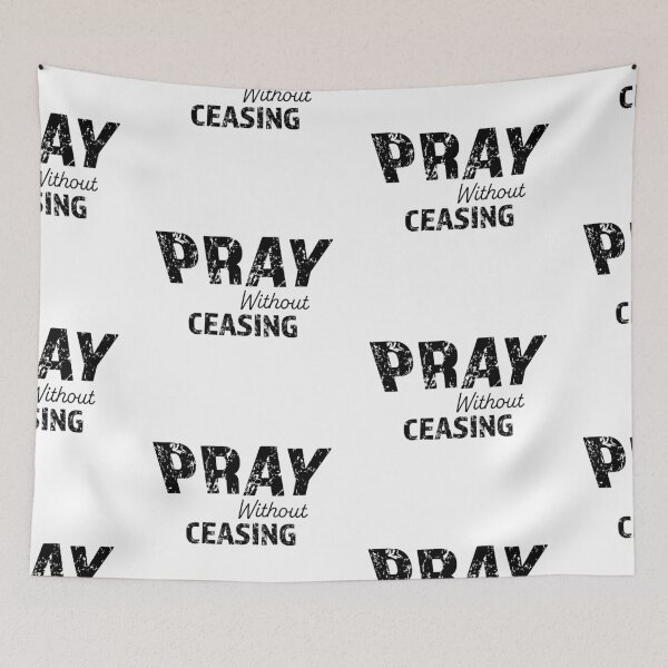 Item preview, Pray without Ceasing – Christian Faith Typography T-Shirt Design designed and sold by CrossCrafted.