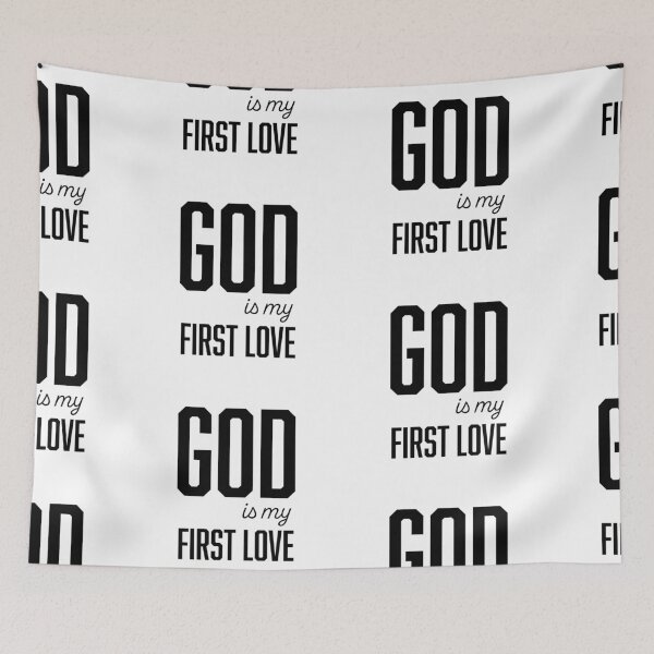 Item preview, God Is My First Love – Christian Faith Typography T-Shirt Design designed and sold by CrossCrafted.
