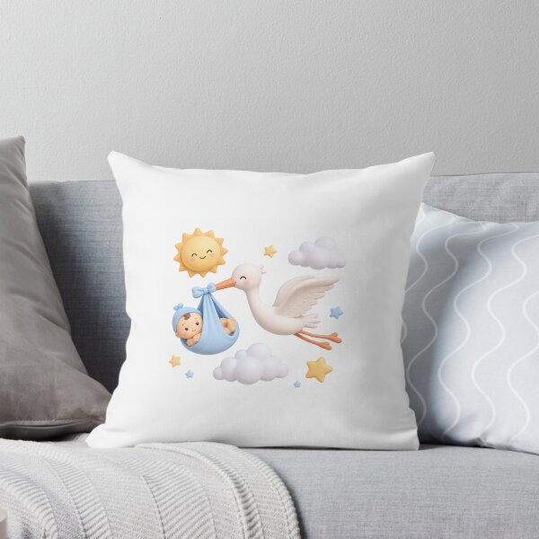 Item preview, Cute Baby Boy Stork Sticker designed and sold by MentalTabs.