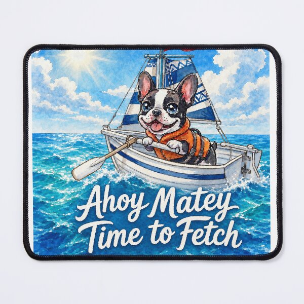 Item preview, Ahoy Matey Time To Fetch - Cute French Bulldog Sailor designed and sold by ArtisticDesignsbyLinda.