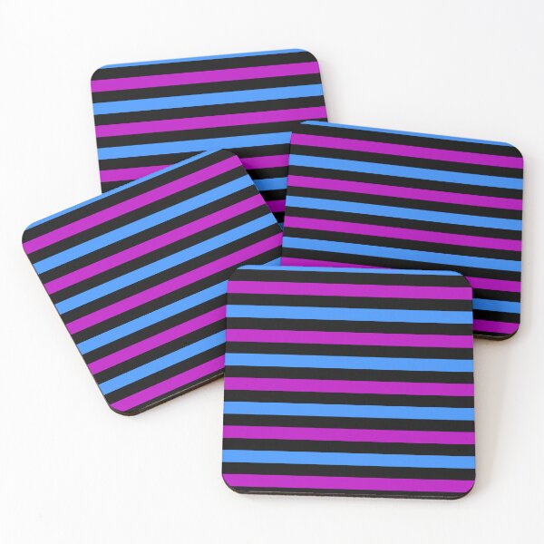 Item preview, Blue And Purple Stripes Design Black  designed and sold by PatternTitan.