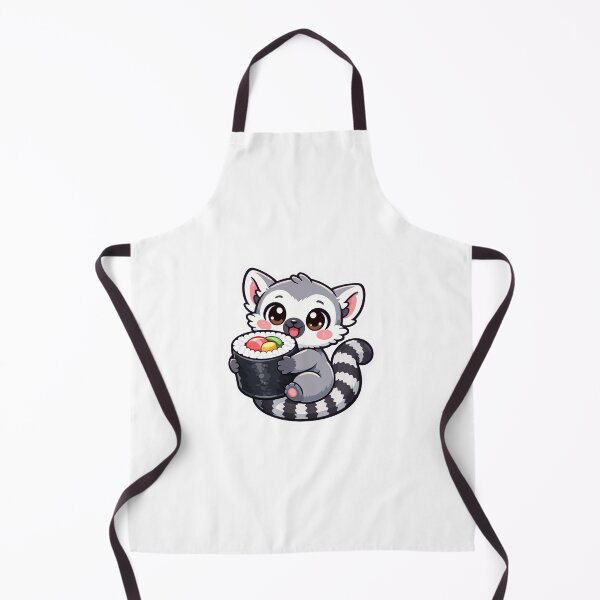 Item preview, Cute Lemur Sushi - Kawaii Ring Tailed Maki Sticker designed and sold by AuraArtistica.