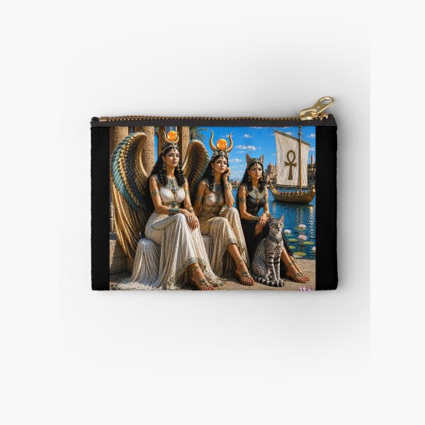 Item preview, Isis, Hathor & Bastet by the Nile | Ultra Realistic Ancient Egyptian Goddesses | Egyptian Mythology Wall Art designed and sold by TuyaArts.