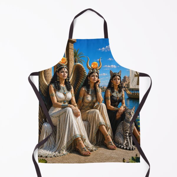 Item preview, Isis, Hathor & Bastet by the Nile | Ultra Realistic Ancient Egyptian Goddesses | Egyptian Mythology Wall Art designed and sold by TuyaArts.
