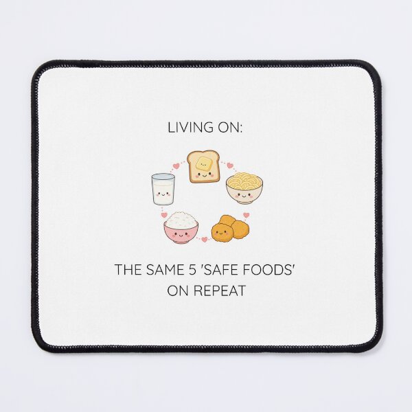 Item preview, Living On Safe Foods Kawaii Comfort Food Neurospicy Design designed and sold by lenalenspod.