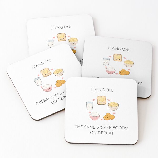 Item preview, Living On Safe Foods Kawaii Comfort Food Neurospicy Design designed and sold by lenalenspod.