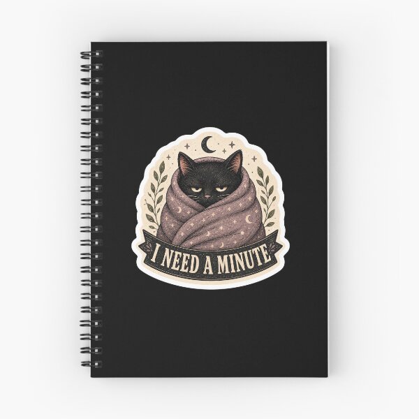 Item preview, I Need a Minute – Grumpy Black Cat designed and sold by CronosVisions.