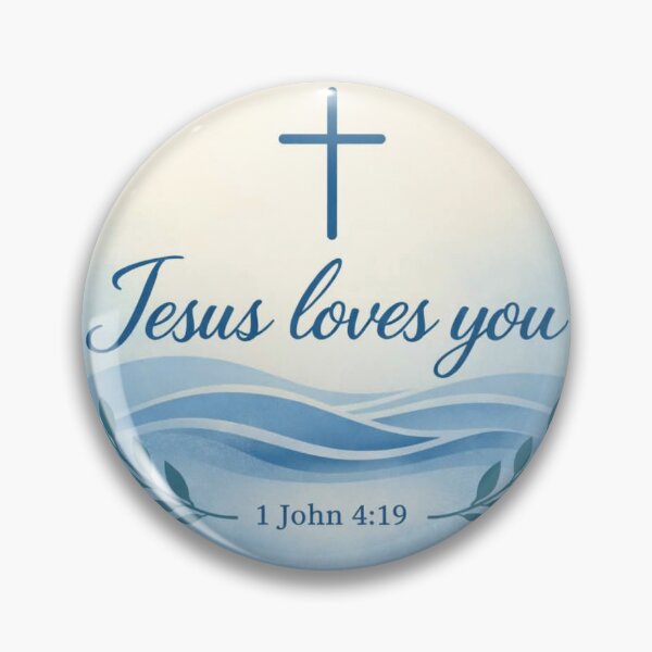 Item preview, Jesus Loves You Wave Scripture Sticker designed and sold by JazzyCrafting.