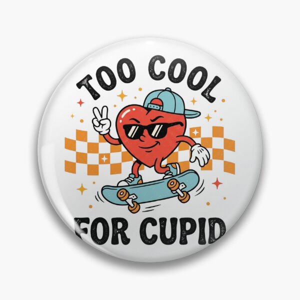 Item preview, Too Cool For Cupid Retro Skater Heart Funny Valentine's Day designed and sold by raedattia.