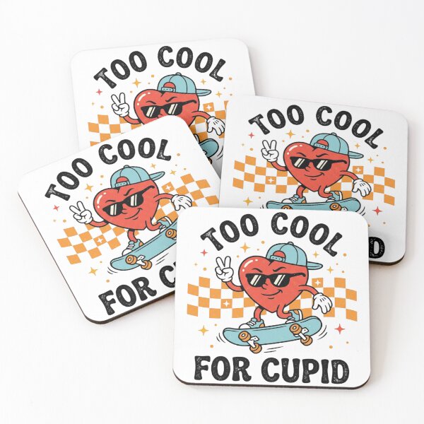Item preview, Too Cool For Cupid Retro Skater Heart Funny Valentine's Day designed and sold by raedattia.