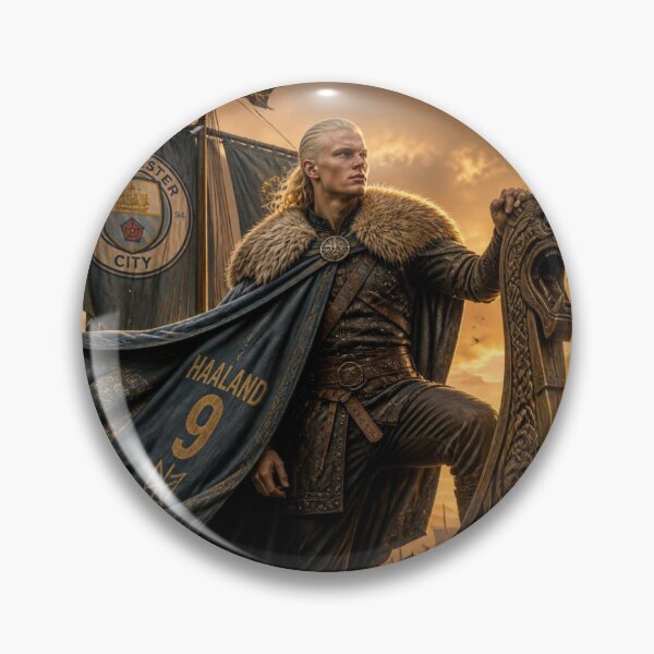 Item preview, The Viking Returns - Haaland Blue Warrior Art designed and sold by Marcin Dabski.