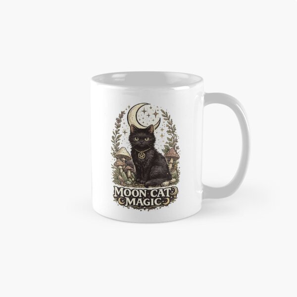 Item preview, Moon Cat Magic Black Cat Witchy Cottagecore Vintage Lunar Design designed and sold by MartBook.