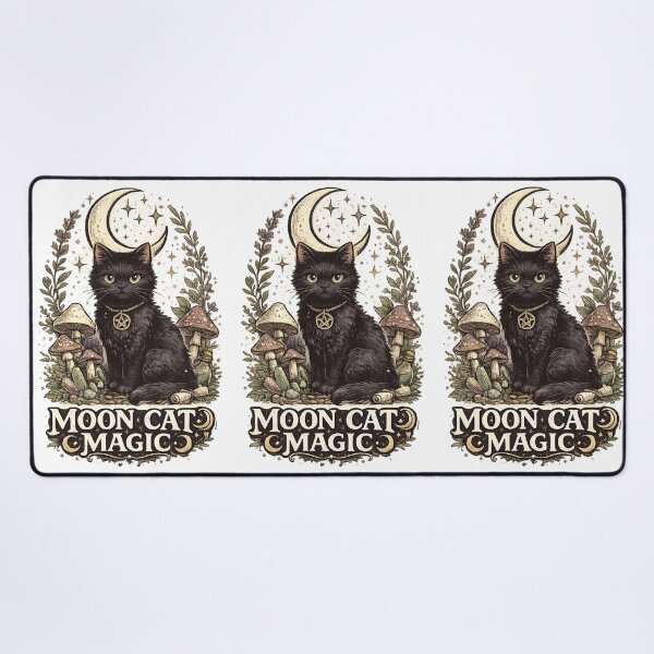 Item preview, Moon Cat Magic Black Cat Witchy Cottagecore Vintage Lunar Design designed and sold by MartBook.