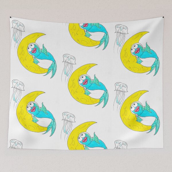 Item preview, Exploring Fish On a Space Mission Pencil Color Drawing designed and sold by BOKEbyTC.