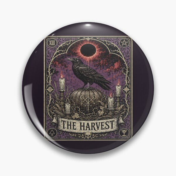 Item preview, The Harvest Tarot Card Gothic Raven | Dark Samhain Graphic designed and sold by InkspirationGraphics.
