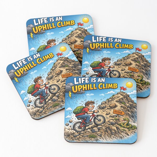 Item preview, never give up - a humorous depiction of the hardships of life designed and sold by Nela-&-Lena.
