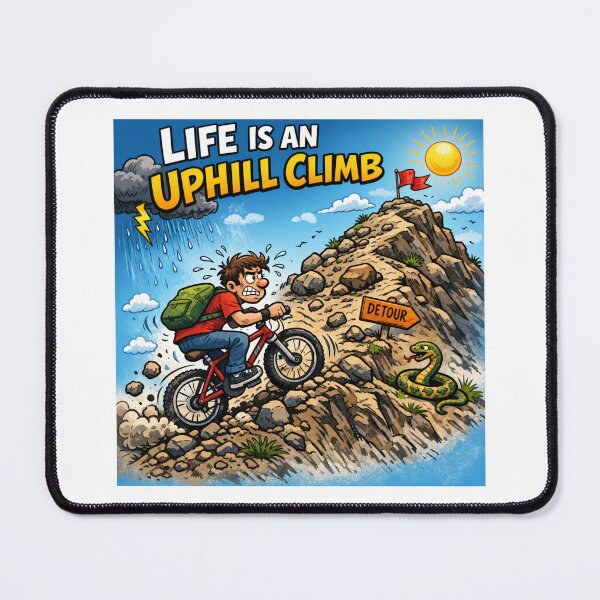 Item preview, never give up - a humorous depiction of the hardships of life designed and sold by Nela-&-Lena.