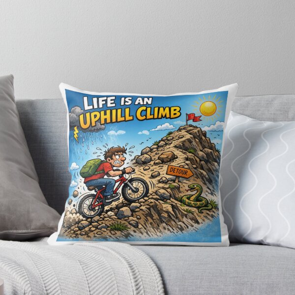 Item preview, never give up - a humorous depiction of the hardships of life designed and sold by Nela-&-Lena.