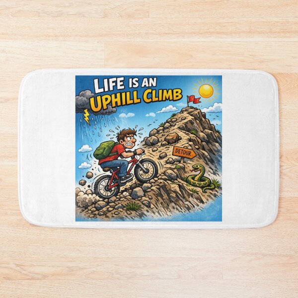 Item preview, never give up - a humorous depiction of the hardships of life designed and sold by Nela-&-Lena.