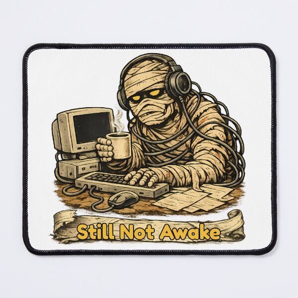Item preview, Still Not Awake Mummy at Computer designed and sold by Buli89.